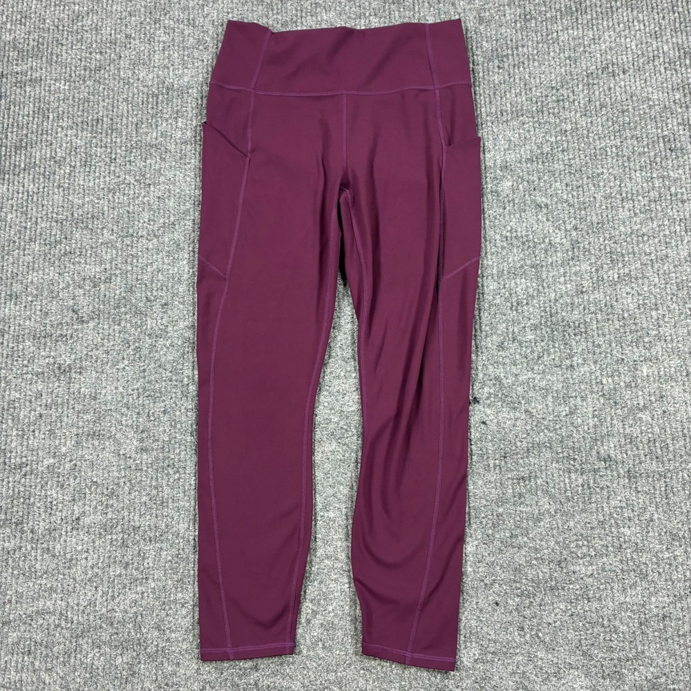 Fabletics PureLuxe Womens Leggings Purple Pull On Skinny Yoga Mid Rise W26"